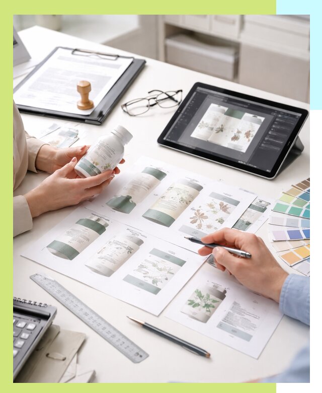 Профессиональная разработка дизайна и текста этикетки продукции в Бердске