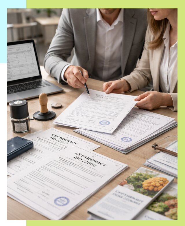 Сертификат ISO 22000 в Бердске от 41648 р. под ключ | Алешин-Брд